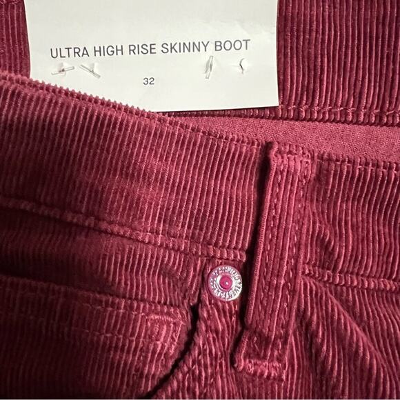 7 For All Mankind Ultra High Rise Skinny Boot in Burgundy Size 32 - Picture 7 of 15